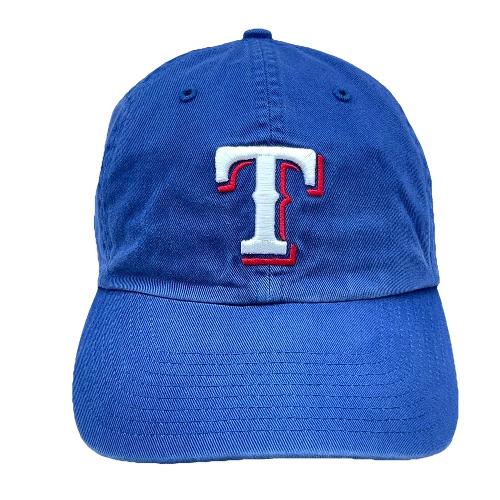 Texas Rangers Hat Cap Strap Back Blue Twill Adjustable Dad Baseball Plain Logo‎